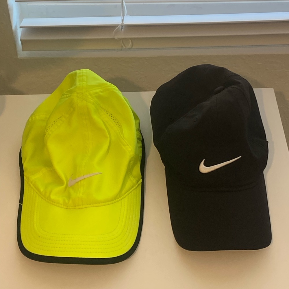Nike Featherlight Dri Fit Volt Yellow , Nike Neon Yellow and Black Caps